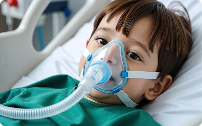 Children resting in bed after anesthesia – Pediatric recovery care