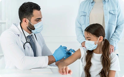 Sick child with thermometer – Pediatric care clinic at KKCTH