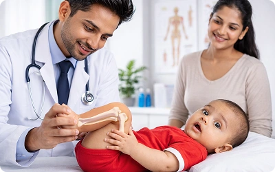 Child undergoing pediatric orthopedic care