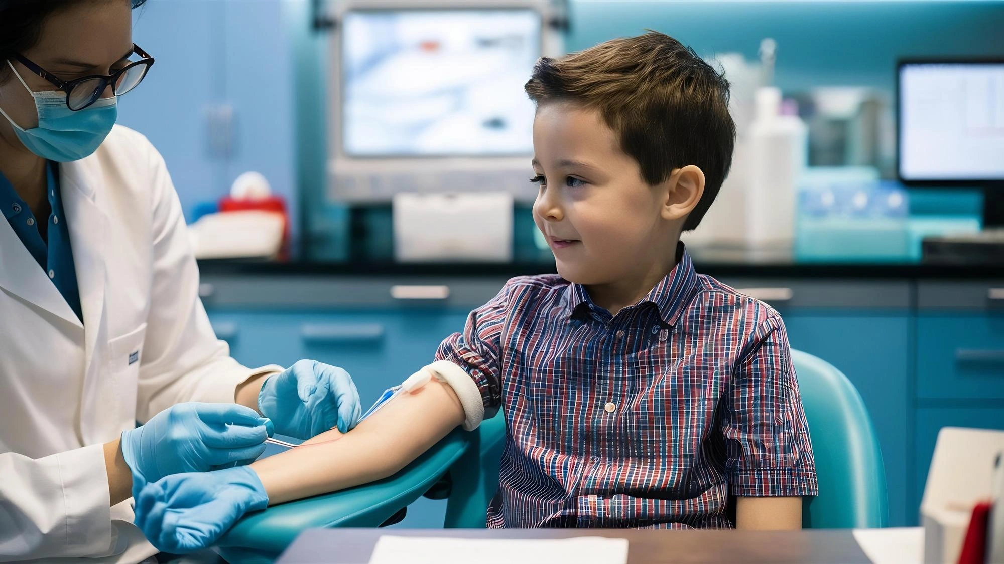 Child at pediatric endocrinology consultation